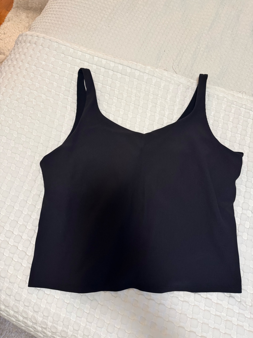 SPANX Black Ribbed Workout Tank - Picture 3 of 4